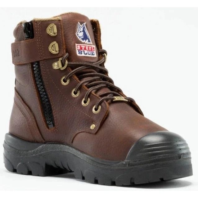 Steel Blue Men's Argyle Met Bump 6" WP MG Steel Toe Side Zip Work Boot - Oak - 862902 1 Steel Blue Men's Argyle Met Bump 6" WP MG Steel Toe Side Zip Work Boot - Oak - 862902