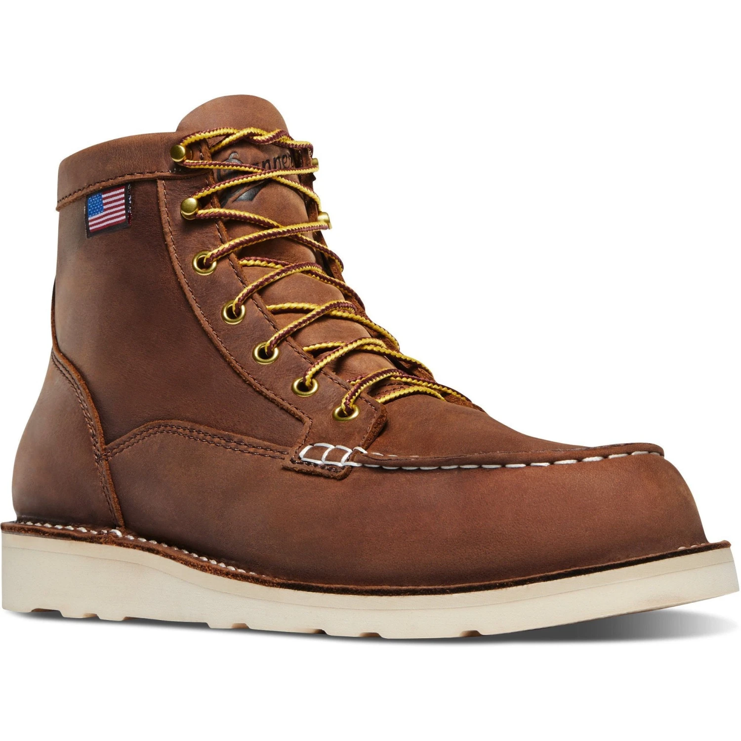 Danner Men's Bull Run 6" Moc Toe USA Made Wedge Work Boot - Tobacco - 15573 1 Danner Men's Bull Run 6" Moc Toe USA Made Wedge Work Boot - Tobacco - 15573