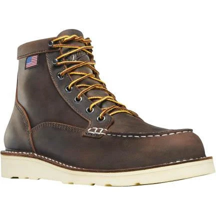 Danner Women's Bull Run 6" Moc Toe Wedge Work Boot - Brown - 15575 1 Danner Women's Bull Run 6" Moc Toe Wedge Work Boot - Brown - 15575