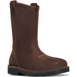 Danner Men's Bull Run 11" Square Toe Wellington Work Boot Brown 15582