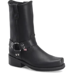 Double H Men's Barry 10" Square Toe USA Made Harness Boot- Black- 4008