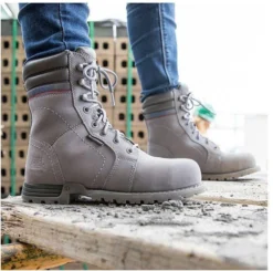 CAT Women's Echo Waterproof Steel Toe Work Boot - Grey - P90565 -Wolverine Sales Shop CAT OnFoot Work 0009 P90565