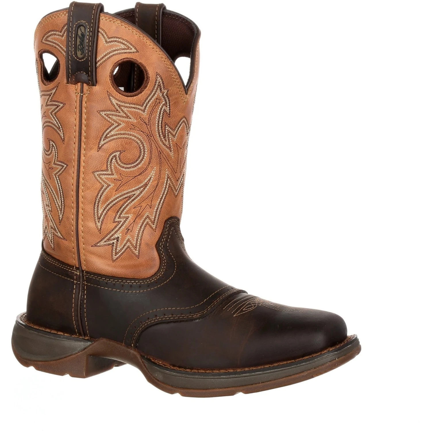 Durango Men's Rebel 11" Steel Toe WP Western Boot- Brown/Tan- DB019 1 Durango Men's Rebel 11" Steel Toe WP Western Boot- Brown/Tan- DB019