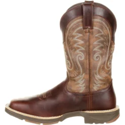 Durango Men's Ultra-Lite 12" Square Toe WP Western Boot- Brown- DDB0137 -Wolverine Sales Shop DDB0137 instep profile