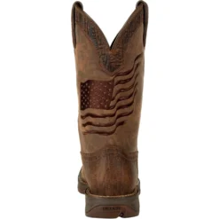 Durango Men's Rebel Distressed Flag Embroidery 12" Sqr Toe Western Boot -Wolverine Sales Shop DDB0314 back