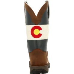 Durango Men's Rebel™ 11" Square Toe Pull-On Western Boot Brown DDB0346 -Wolverine Sales Shop DDB0346 back