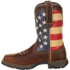 Durango Women's Lady Rebel 10" Steel Toe Patriotic Flag Work Boot -Wolverine Sales Shop DRD0234 instep profile