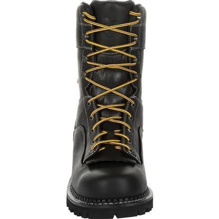 Georgia Men's Amp LT Low-Heel Logger 9" WP Work Boot - Black - GB00271 5 Georgia Men's Amp LT Low-Heel Logger 9" WP Work Boot - Black - GB00271 - Image 5