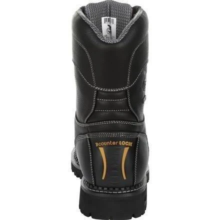 Georgia Men's Amp LT Low-Heel Logger 9" WP Work Boot - Black - GB00271 4 Georgia Men's Amp LT Low-Heel Logger 9" WP Work Boot - Black - GB00271 - Image 4