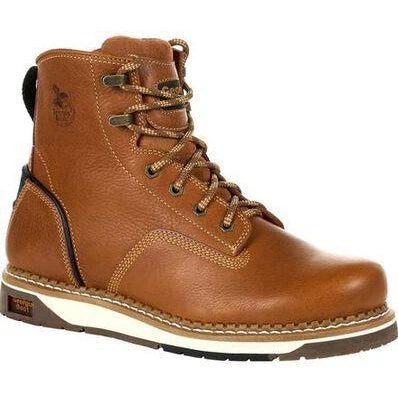 Georgia Men's AMP LT Wedge Soft Toe Work Boot - Brown - GB00347 1 Georgia Men's AMP LT Wedge Soft Toe Work Boot - Brown - GB00347