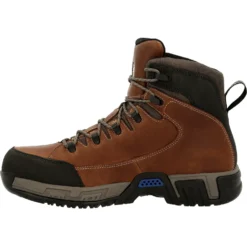 Michelin Men's HydroEdge 6" Alloy Toe WP PR Work Boot - Brown- MIC0006 10 Michelin Men's HydroEdge 6" Alloy Toe WP PR Work Boot - Brown- MIC0006 -Wolverine Sales Shop MIC0006 instep profile