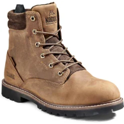 Kodiak Men's Mckinney 6" WP Slip Resist Safety Work Boot -Brown- 4TDQBN