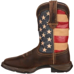 Durango Women's Lady Rebel Patriotic 10" Square Toe Western Flag Boot RD4414 -Wolverine Sales Shop RD4414 instep profile