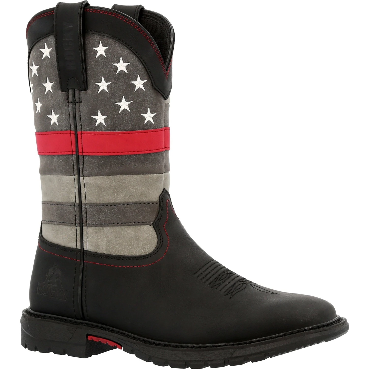 Rocky Women's Red Line 10" Square Toe Western Work Boot Black- RKD0089 1 Rocky Women's Red Line 10" Square Toe Western Work Boot Black- RKD0089