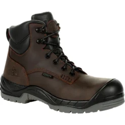 Rocky Men's Worksmart 6" Comp Toe WP Rubber Work Boot - Brown - RKK0310