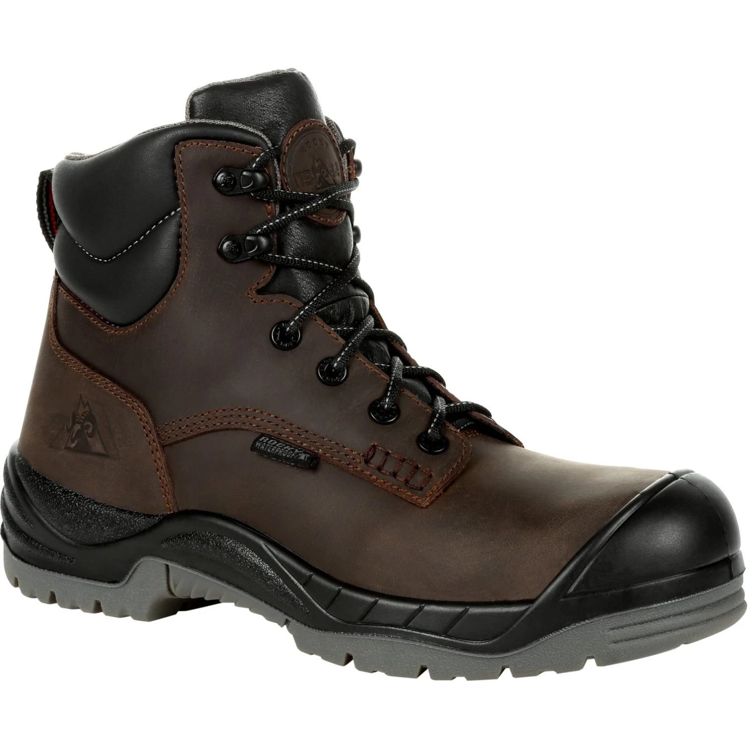 Rocky Men's Worksmart 6" Comp Toe WP Rubber Work Boot - Brown - RKK0310 1 Rocky Men's Worksmart 6" Comp Toe WP Rubber Work Boot - Brown - RKK0310