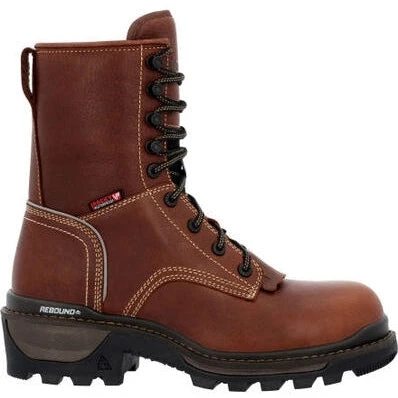 Rocky Men's Rams Horn Logger 9" WP Comp Toe Work Boot Brown RKK0397 2 Rocky Men's Rams Horn Logger 9" WP Comp Toe Work Boot Brown RKK0397 - Image 2