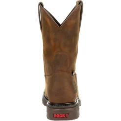 Rocky Men's Original Ride Steel Toe WP Western Work Boot Brown RKW0306 -Wolverine Sales Shop RKW0306 back