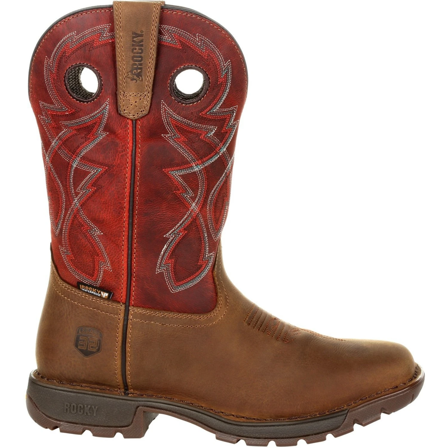 Rocky Men's Legacy 32 11" Sqr Toe WP Western Work Boot- Red - RKW0316 5 Rocky Men's Legacy 32 11" Sqr Toe WP Western Work Boot- Red - RKW0316 - Image 5
