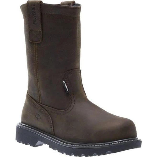 Wolverine Men's 10" Floorhand WP Wellington Work Boot - Brown - W10682 1 Wolverine Men's 10" Floorhand WP Wellington Work Boot - Brown - W10682