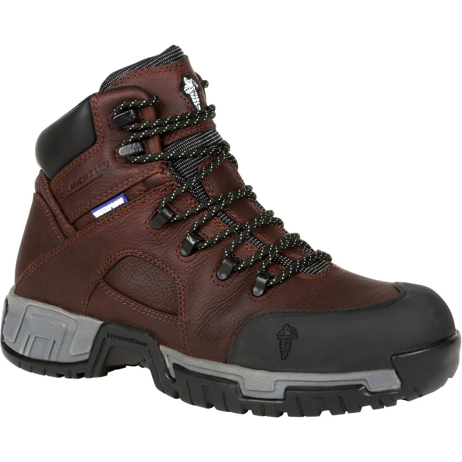 Michelin Men's HydroEdge 6" Steel Toe WP Work Boot - Brown - XHY662 1 Michelin Men's HydroEdge 6" Steel Toe WP Work Boot - Brown - XHY662