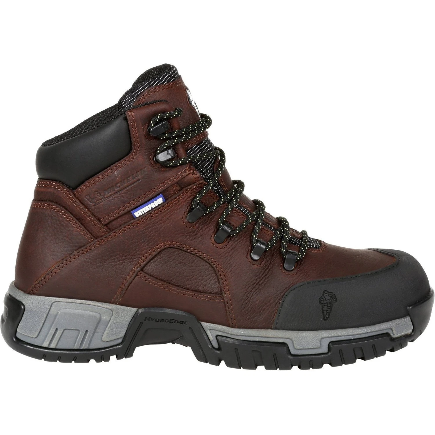 Michelin Men's HydroEdge 6" Steel Toe WP Work Boot - Brown - XHY662 2 Michelin Men's HydroEdge 6" Steel Toe WP Work Boot - Brown - XHY662 - Image 2