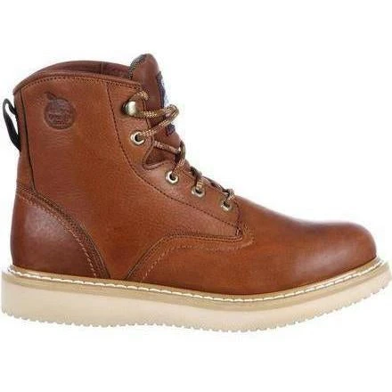 Georgia Men's 6" Wedge Steel Toe Work Boot - Brown - G6342 2 Georgia Men's 6" Wedge Steel Toe Work Boot - Brown - G6342 - Image 2