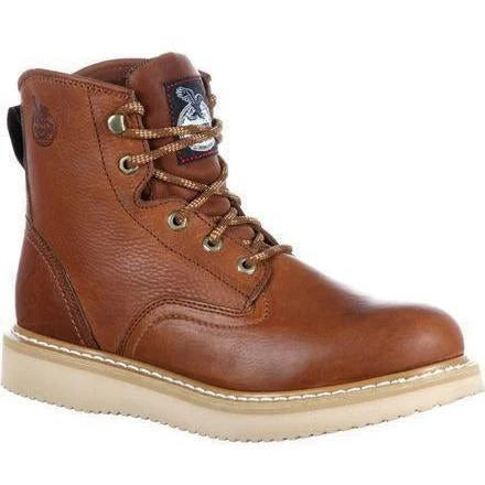 Georgia Men's 6" Wedge Steel Toe Work Boot - Brown - G6342 1 Georgia Men's 6" Wedge Steel Toe Work Boot - Brown - G6342
