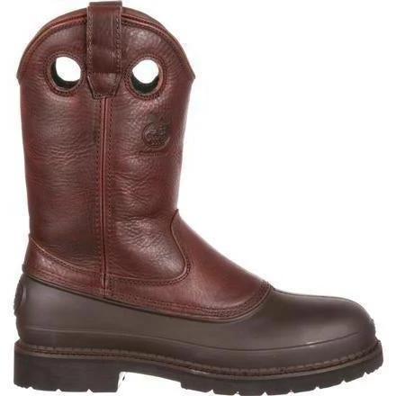 Georgia Men's Muddog Steel Toe Wellington WP Work Boot - Brown - G5655 2 Georgia Men's Muddog Steel Toe Wellington WP Work Boot - Brown - G5655 - Image 2