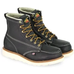Thorogood Men's 6" Am Heritage 6" Wedge Work Boot - Black - 804-6201
