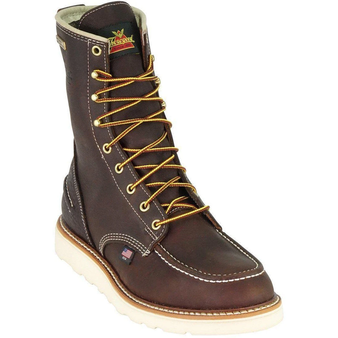 Thorogood Men's USA Made 1957 8" Moc Toe WP Wedge Work Boot Brown 814-3800 5 Thorogood Men's USA Made 1957 8" Moc Toe WP Wedge Work Boot Brown 814-3800 - Image 5