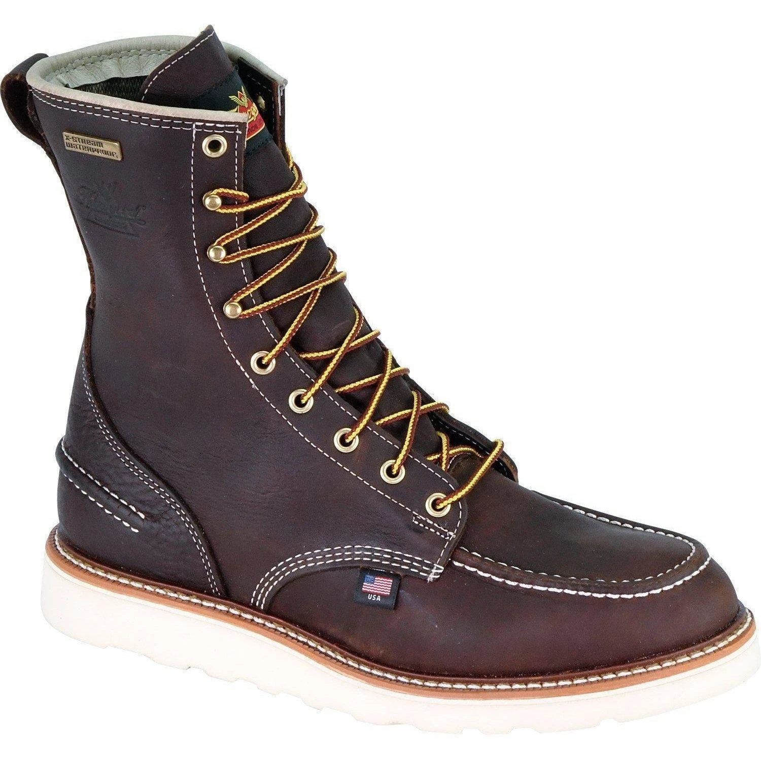 Thorogood Men's USA Made 1957 8" Moc Toe WP Wedge Work Boot Brown 814-3800 2 Thorogood Men's USA Made 1957 8" Moc Toe WP Wedge Work Boot Brown 814-3800 - Image 2